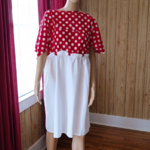 Custom Made Red And White Dress